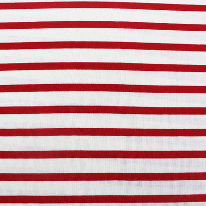 Red Breton Stripe Organic Cotton Jersey Fabric