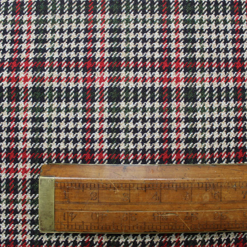 Dressmaking Scarlet and Green Check Piacenza Wool