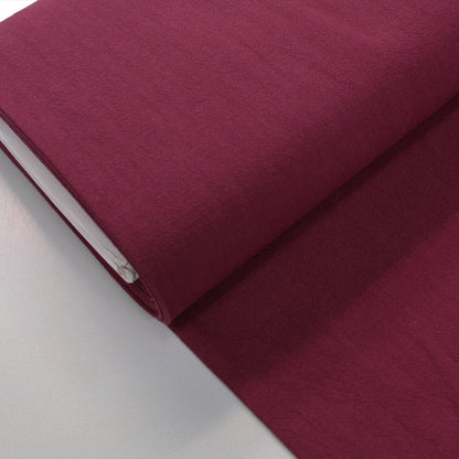 burgundy red stone-washed cotton fabric