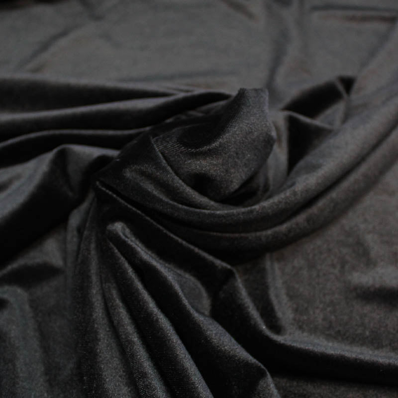Black Stretch Velvet Fabric 