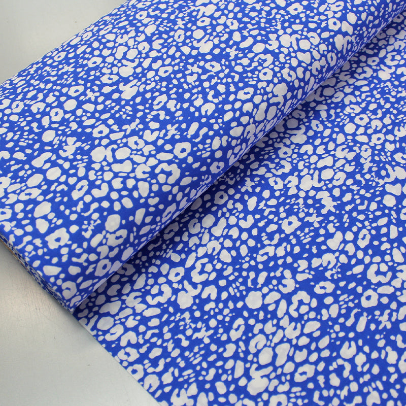 Bright Blue Printed Viscose Dressmaking Fabric