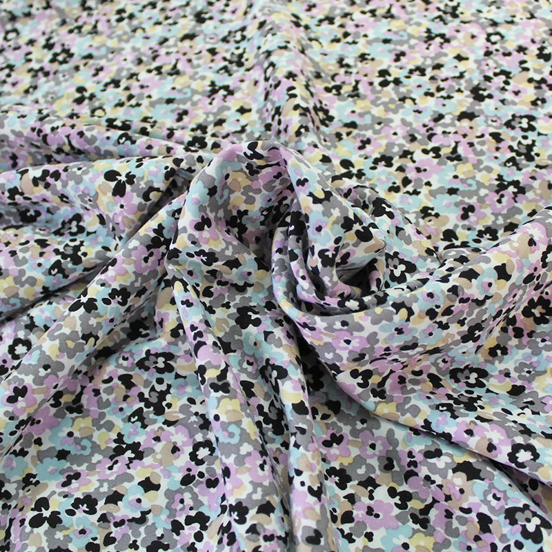 Lilac Floral Viscose Fabric