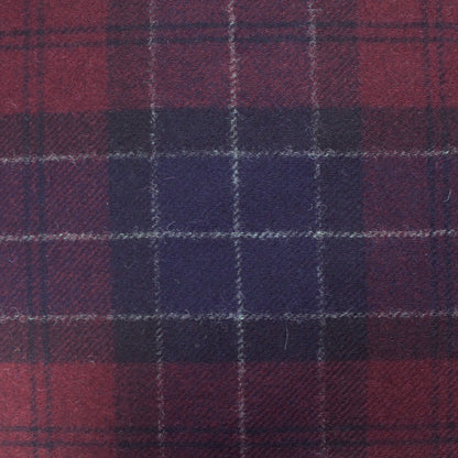 Dressmaking Wool Check - Navy and Burgundy