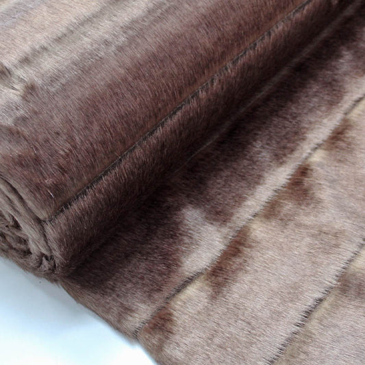 ridged brown faux fur fabric