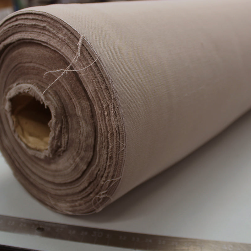taupe coloured brushed cotton panama fabric.