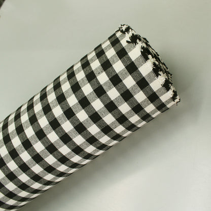 Furnishing Cotton Gingham - Charcoal and Cream