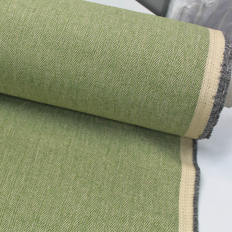 green herringbone polyester furnishing fabric