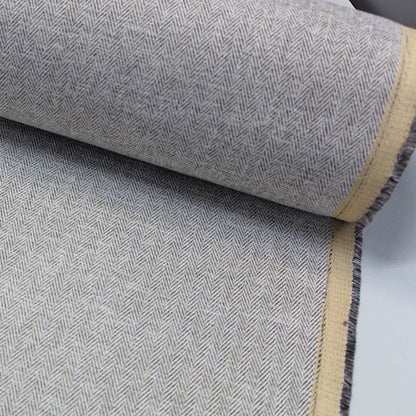 Pale Grey Herringbone Furnishing Fabric 100% polyester