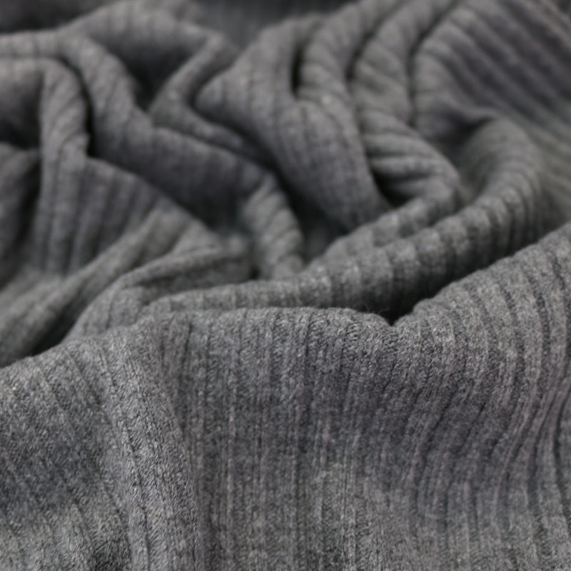 Charcoal Grey Chunky Ribbing Fabric