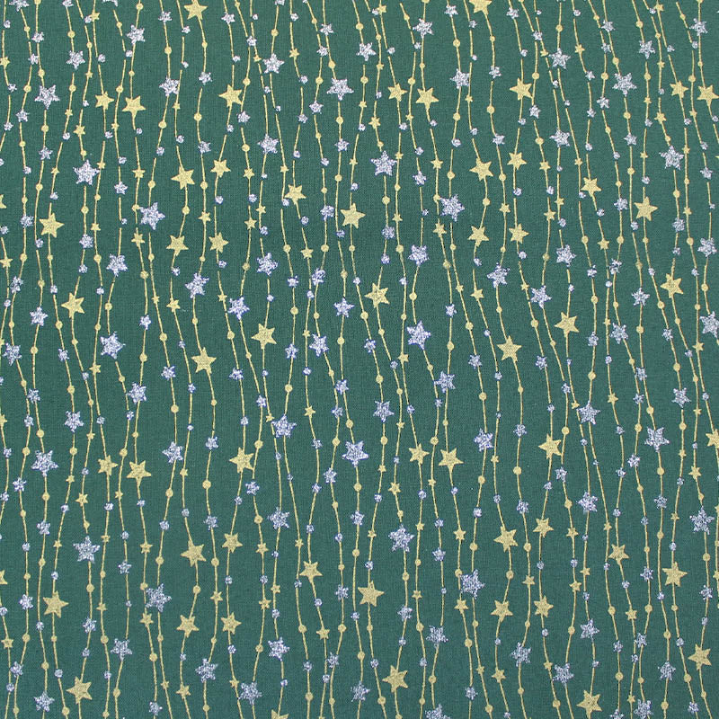 Green Christmas Craft Cotton - Star Trails
