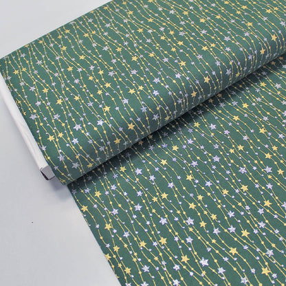 Green Christmas Craft Cotton - Star Trails