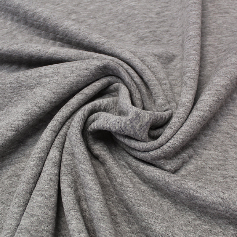 Grey Cotton Quilted Sweatshirt Fabric 
