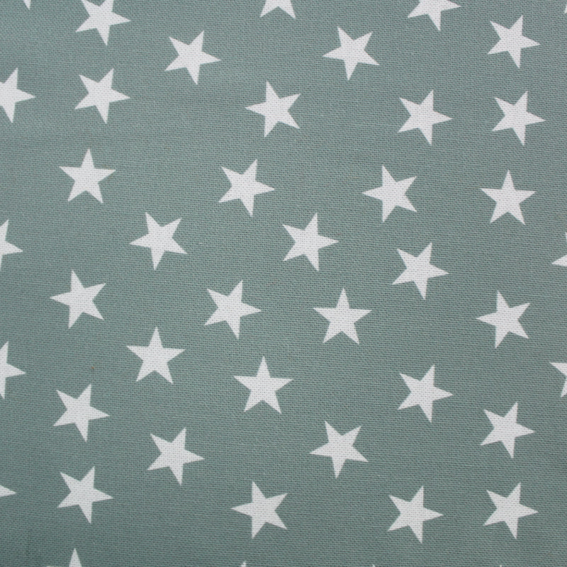 Home Furnishing Cotton - Sage Green - White Star