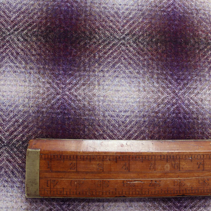 Home Furnishing Wool from Abraham Moon - Deep Purple Shadow Check - Fraser