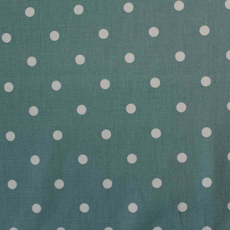 Spots Home Furnishing Fabric - Soft Petrol Green/White