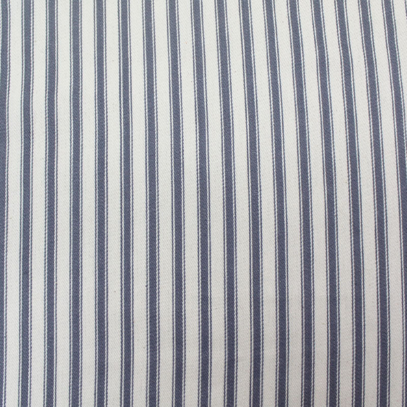 Indian Cotton Ticking Stripe Fabric -  Grey