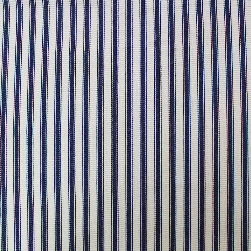 Indian Cotton Ticking Stripe Fabric -  Navy