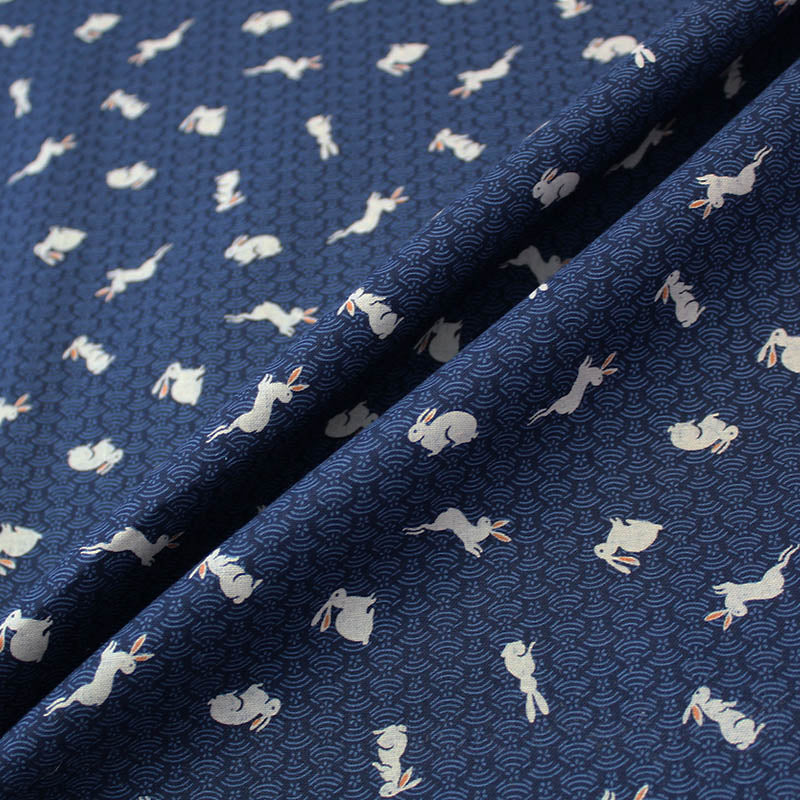 Japanese Indigo Print Cotton - Rabbits – Fabrics Galore