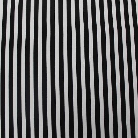 Black and White Stripe Cotton Poplin Fabric