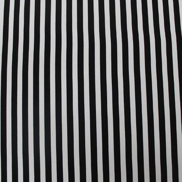 Black and White Stripe Cotton Poplin Fabric