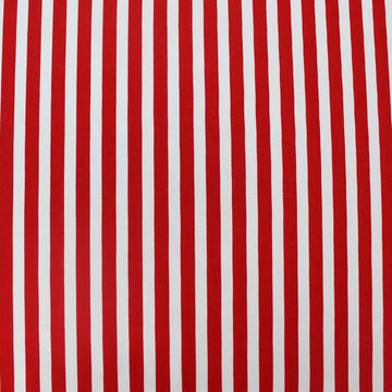 Red and White Striped Cotton Fabric