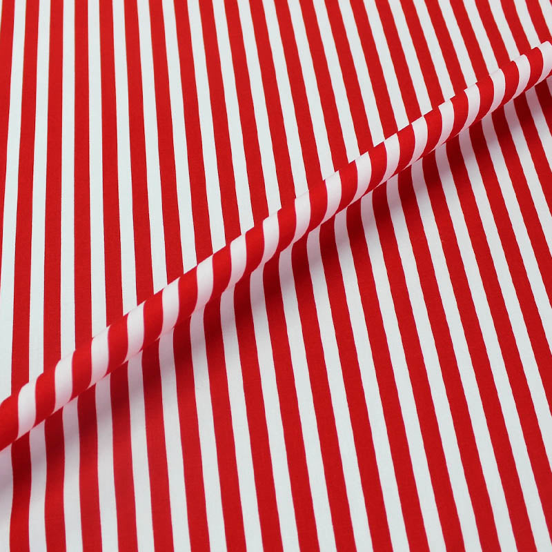 Jubilee Cotton - Bright Red and White Stripe
