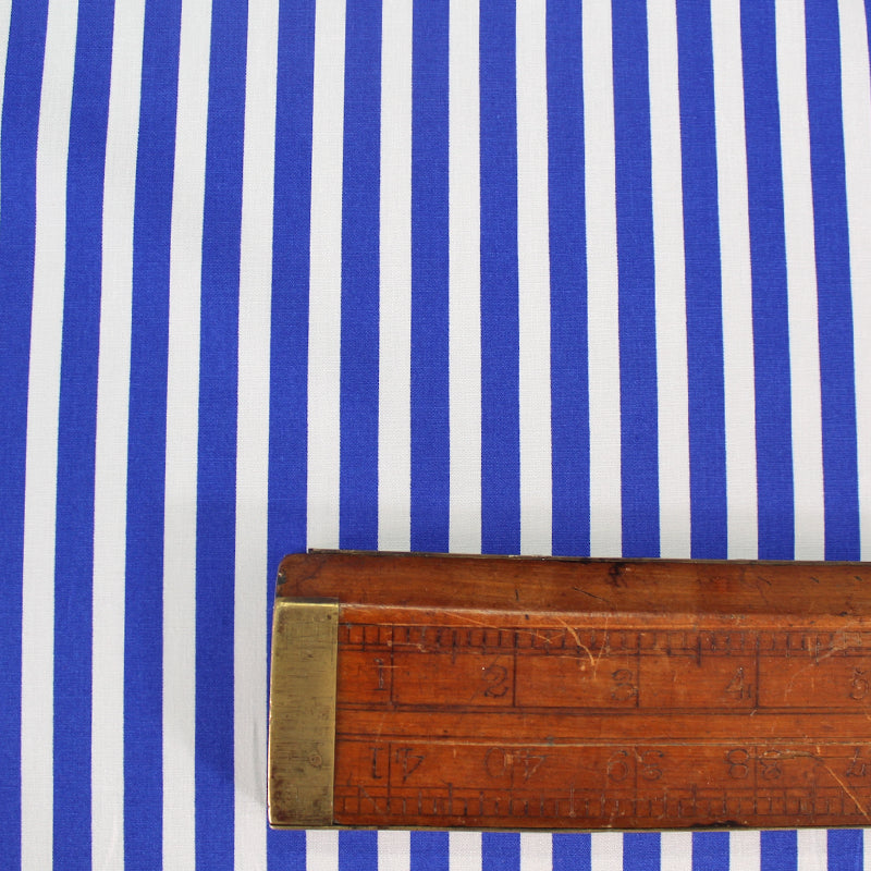 Jubilee Cotton - Royal Blue and White Stripe