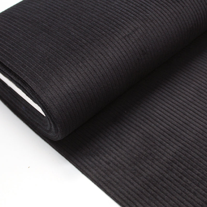 Black Jumbo Cord Fabric - 4.5 wide wale
