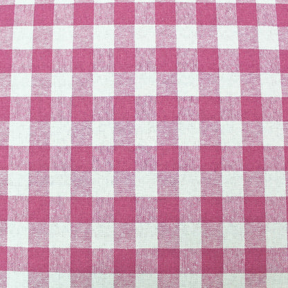 Linen and Cotton Mix - Gingham - Rose Pink