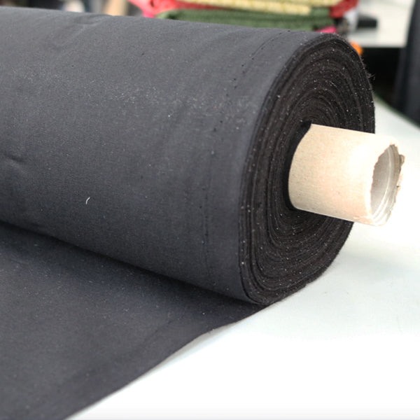 Medium Weight 100% Cotton Woven Fusible Interfacing Fabric - Black