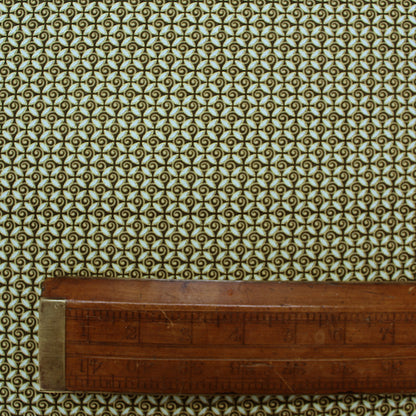 Metallic Patchwork Cotton - Khaki and Gold Swirls