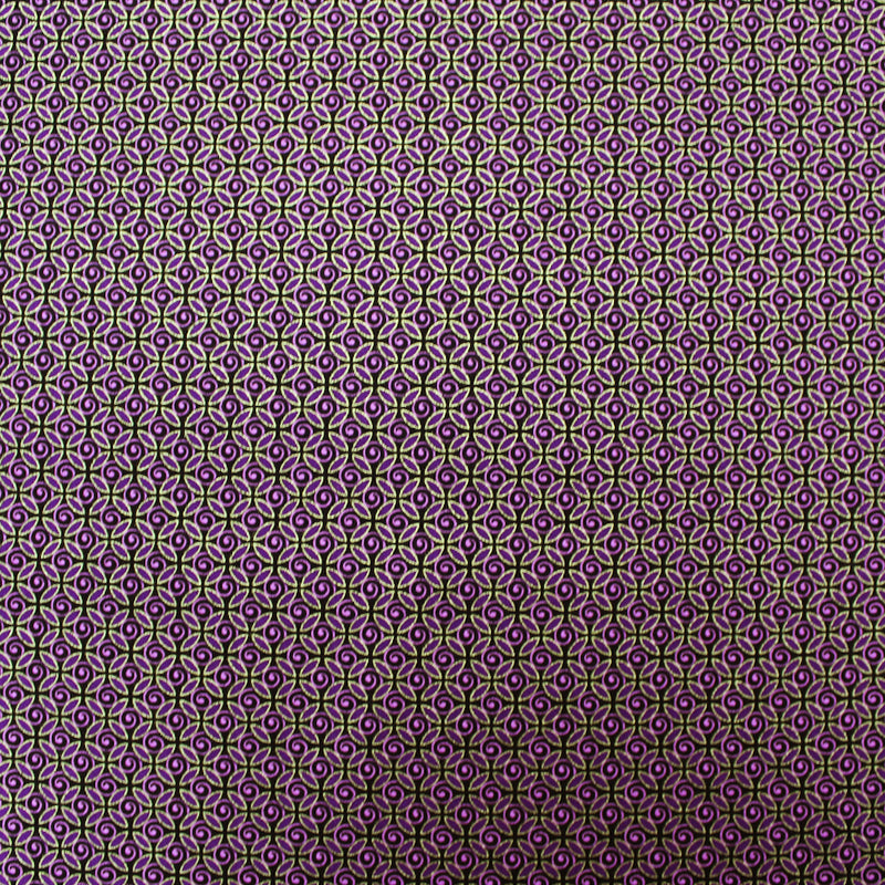 Metallic Patchwork Cotton - Purple and Gold Swirls
