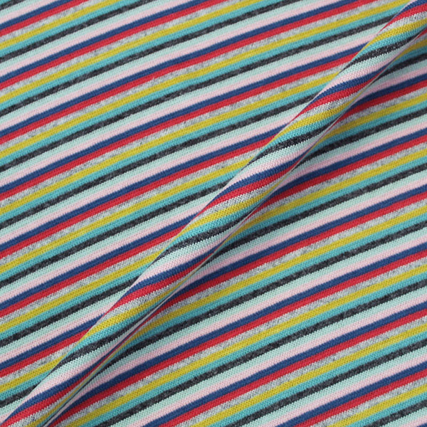 Rainbow stripe jersey fabric deals