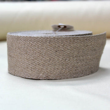 Natural 100% Linen Herringbone Webbing
