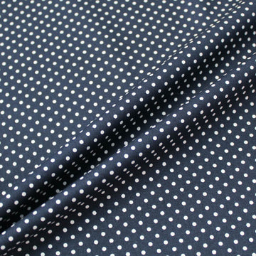 3mm Polka Dot Cotton - Navy with White Spots