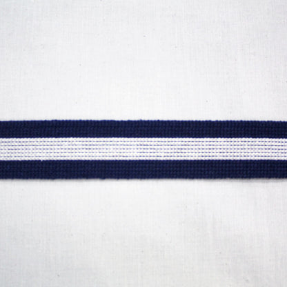 Navy and White Stripe Webbing
