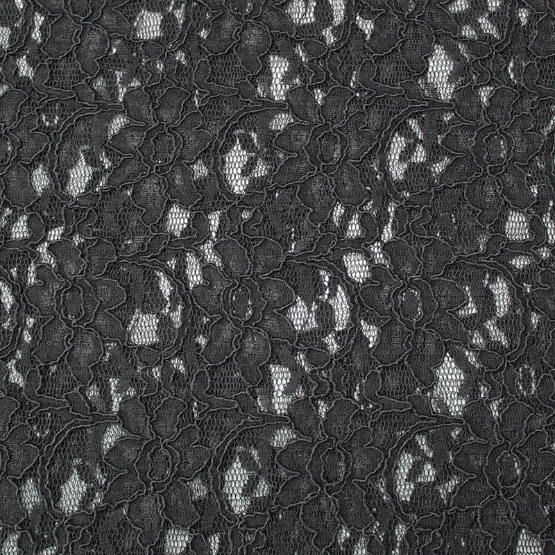 Nylon Corded Lace: Darkest Black