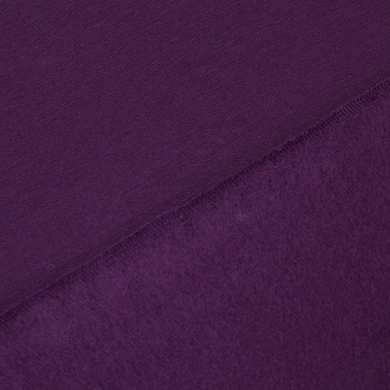 Cotton Elastane Brushed Back Sweatshirt Fabric | Purple - Fabrics Galore