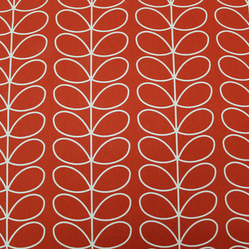 Orla Kiely Home Furnishing Fabric Linear Stem - Tomato