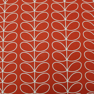 100% Printed Cotton Orla Kiely Fabric Linear Stem Tomato Red