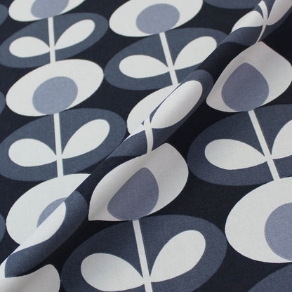 Orla Kiely Home Furnishing Fabric Oval Flower - Cool Grey