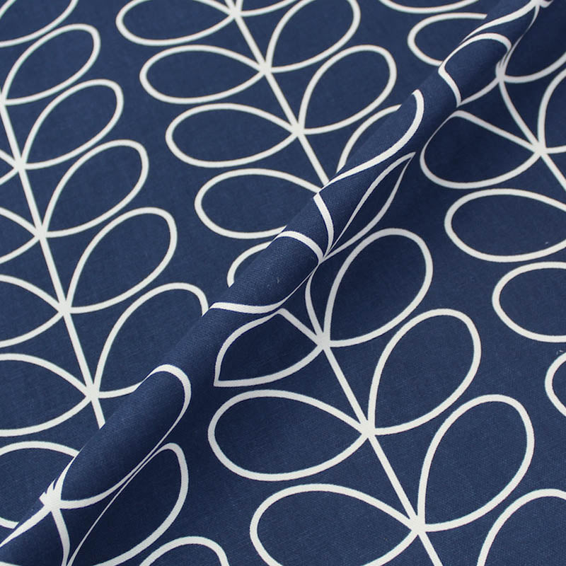Orla Kiely Home Furnishing Fabric Linear Stem - Whale Blue