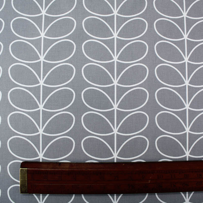 Orla Kiely Home Furnishing Fabric Linear Stem - Silver Grey