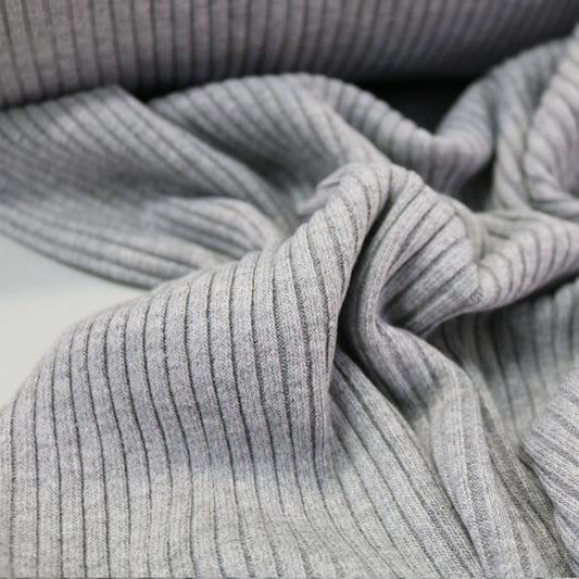 Dove Grey Chunky Ribbing Fabric