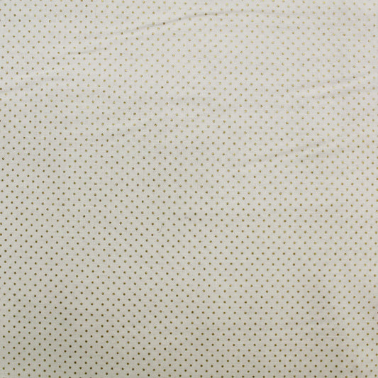 Patchwork Cream and Gold Spotted Cotton