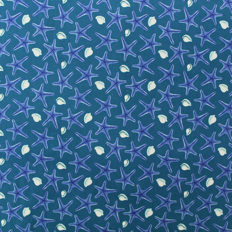 Patchwork and Quilting Cotton - Blue - Star Fish