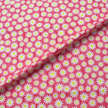 Pink Daisy Print Floral Cotton Fabric