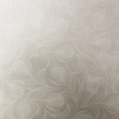 Ivory White Feather Print Cotton Fabric