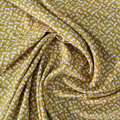 Printed Spun Viscose Petra in Mustard Yellow