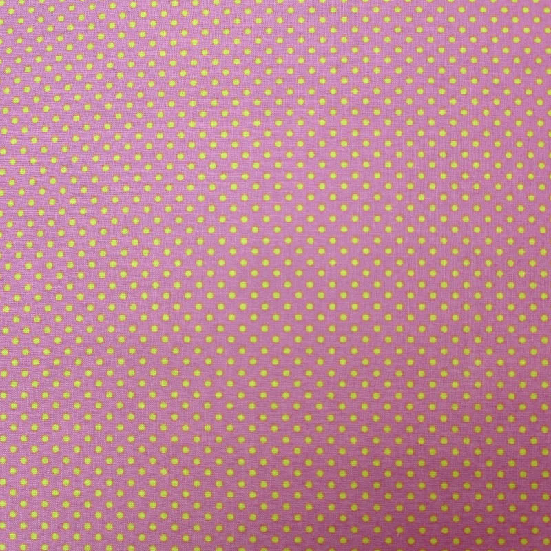 Polka Dot Cotton - Pink with Yellow Spots